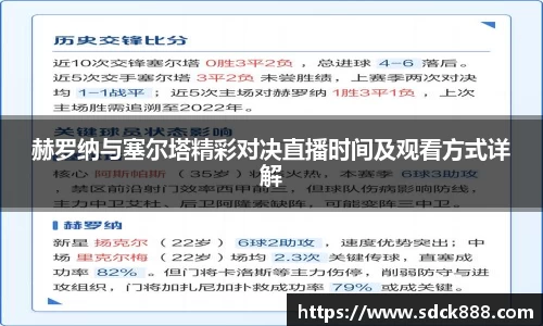 beats365赫罗纳与塞尔塔精彩对决直播时间及观看方式详解